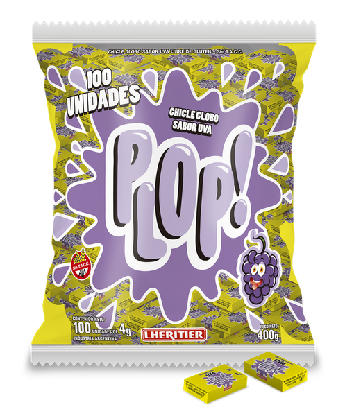 Chicles PLOP sabor Uva