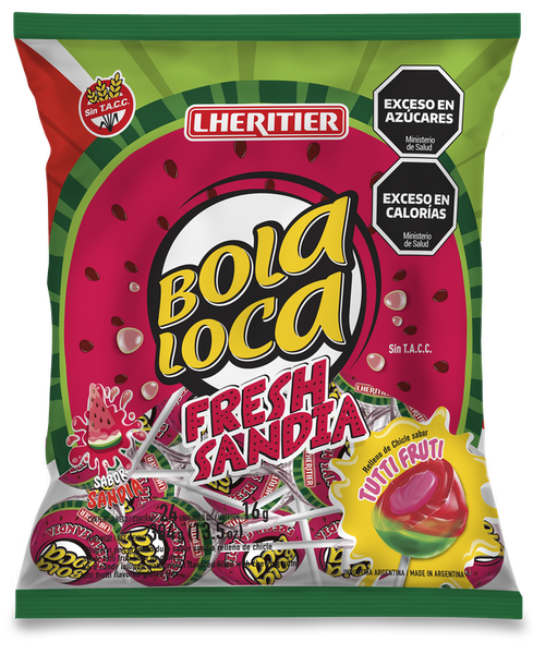 BOLA LOCA Fresh Sandía relleno con chicle