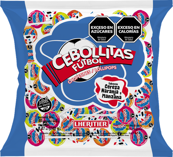 CEBOLLITAS Futbol sabor Cereza, Naranja y Manzana